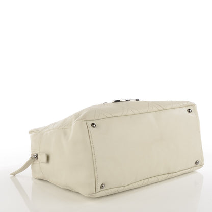 Chanel Calfskin Large Diamond Stitch Tote White 4 of 7
