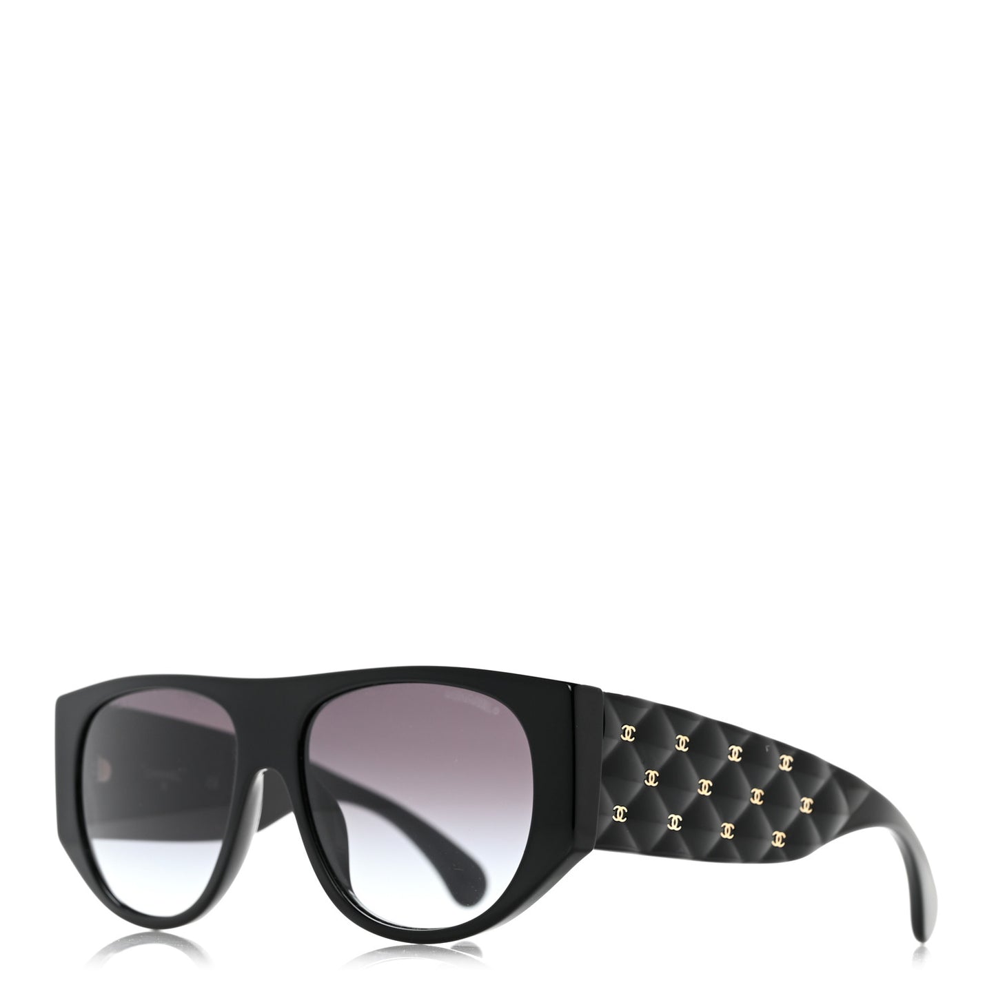 Acetate Quilted CC Pilot Sunglasses 71465 Black