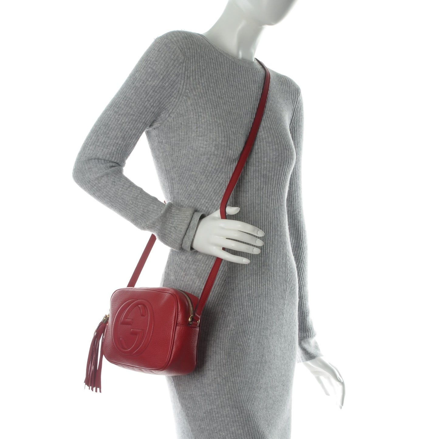 Pebbled Calfskin Small Soho Disco Bag Tabasco Red
