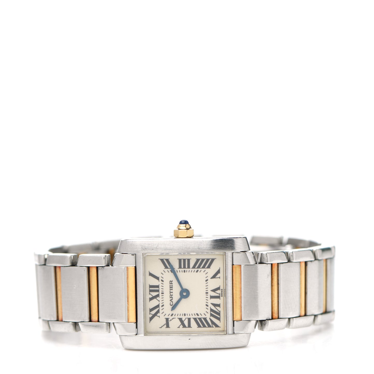 Stainless Steel 18K Yellow Gold 20mm Tank Francaise Quartz Watch