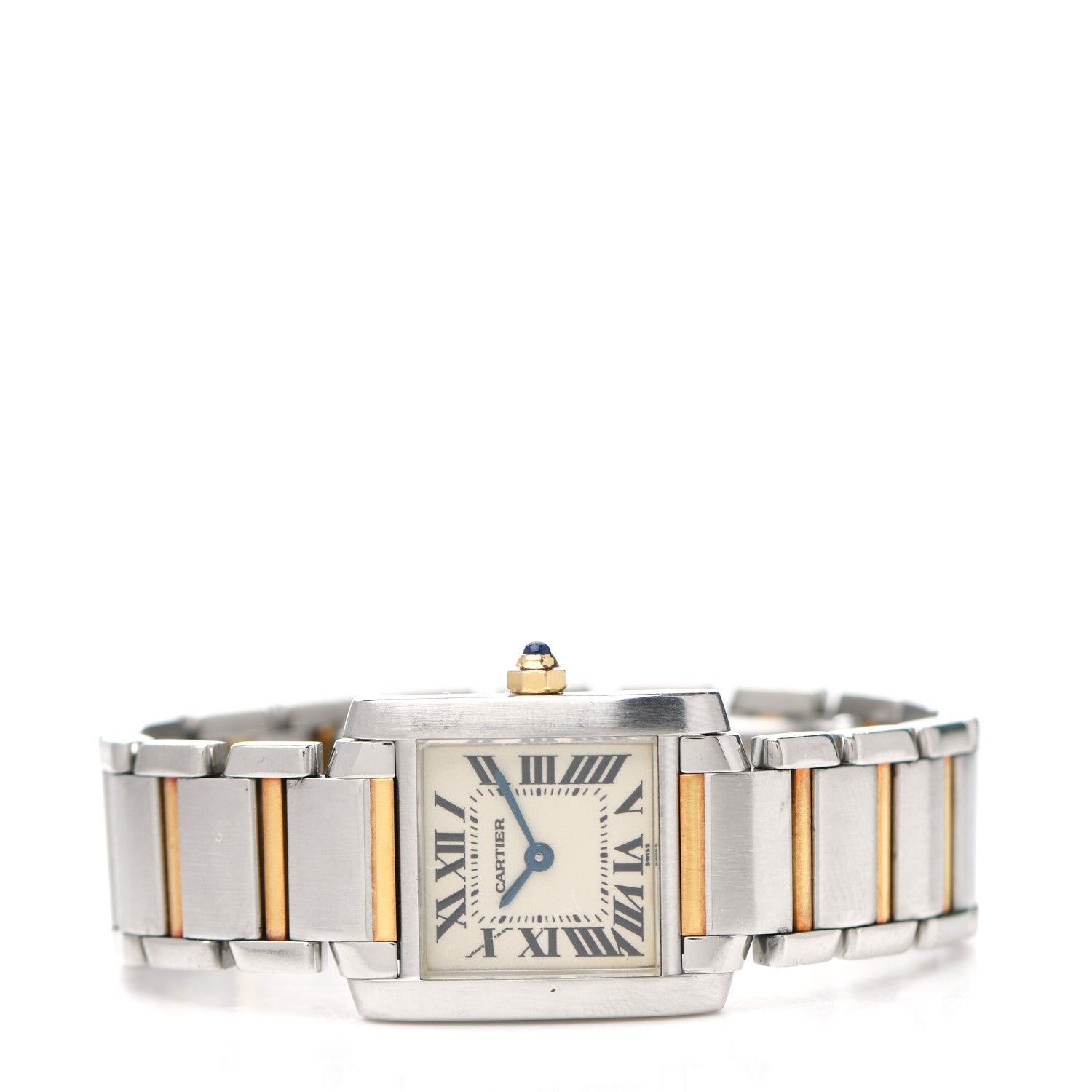Cartier Stainless Steel 18K Yellow Gold 20mm Tank Francaise Quartz Watch 2 of 5
