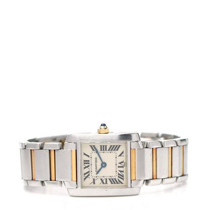 Cartier Stainless Steel 18K Yellow Gold 20mm Tank Francaise Quartz Watch 2 of 5