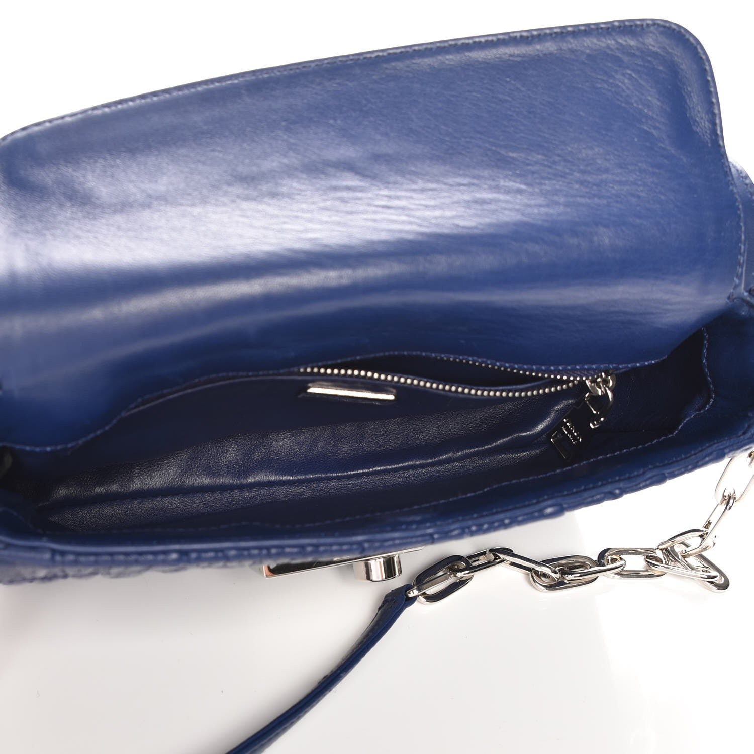 Prada Nappa Gaufre Sound Chain Flap Shoulder Bag Inchiostro 5 of 12