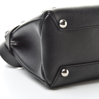 Burberry Grainy Calfskin House Check Grommet Baby Banner Tote Black 10 of 11