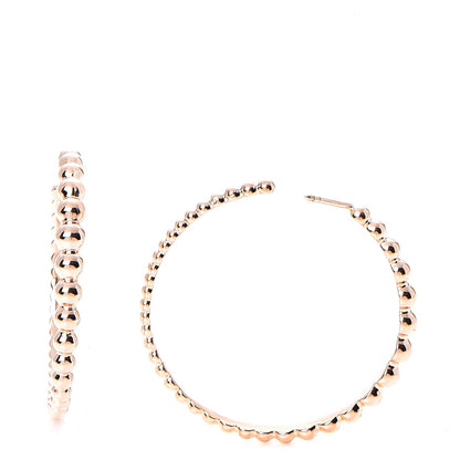 Van Cleef & Arpels 18K Rose Gold Extra Large Perlee Hoop Earrings 1 of 7
