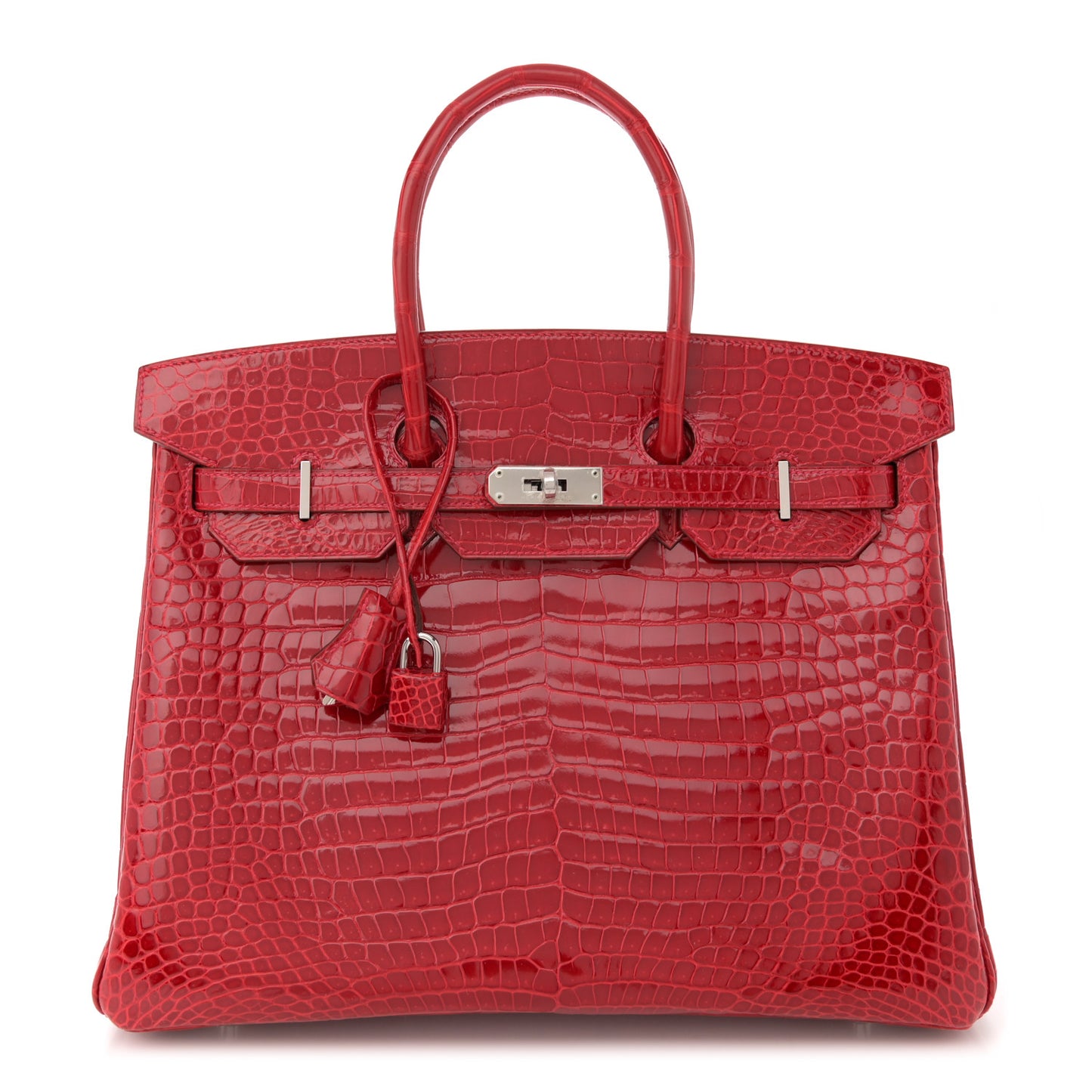 Shiny Porosus Crocodile Birkin 35 Rouge Casaque