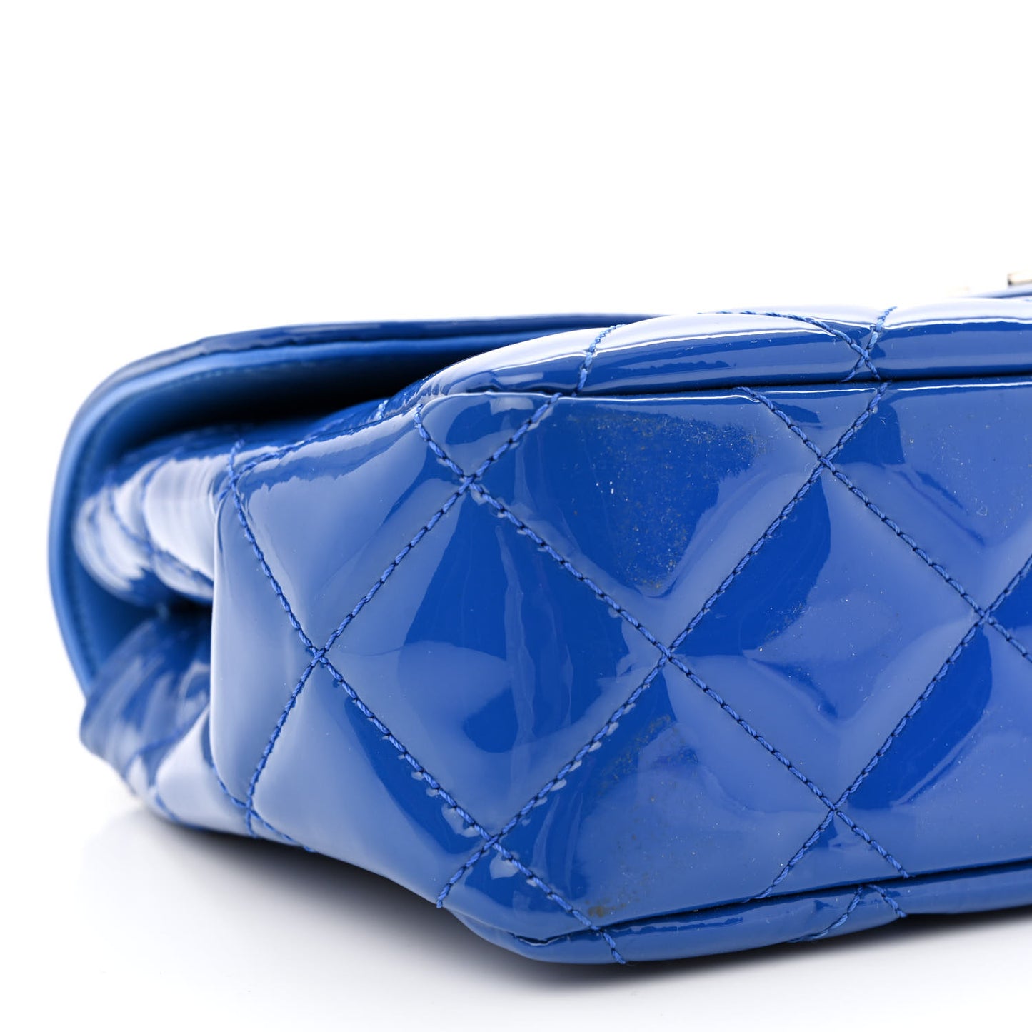 Patent Quilted Small Coco Shine Flap Blue