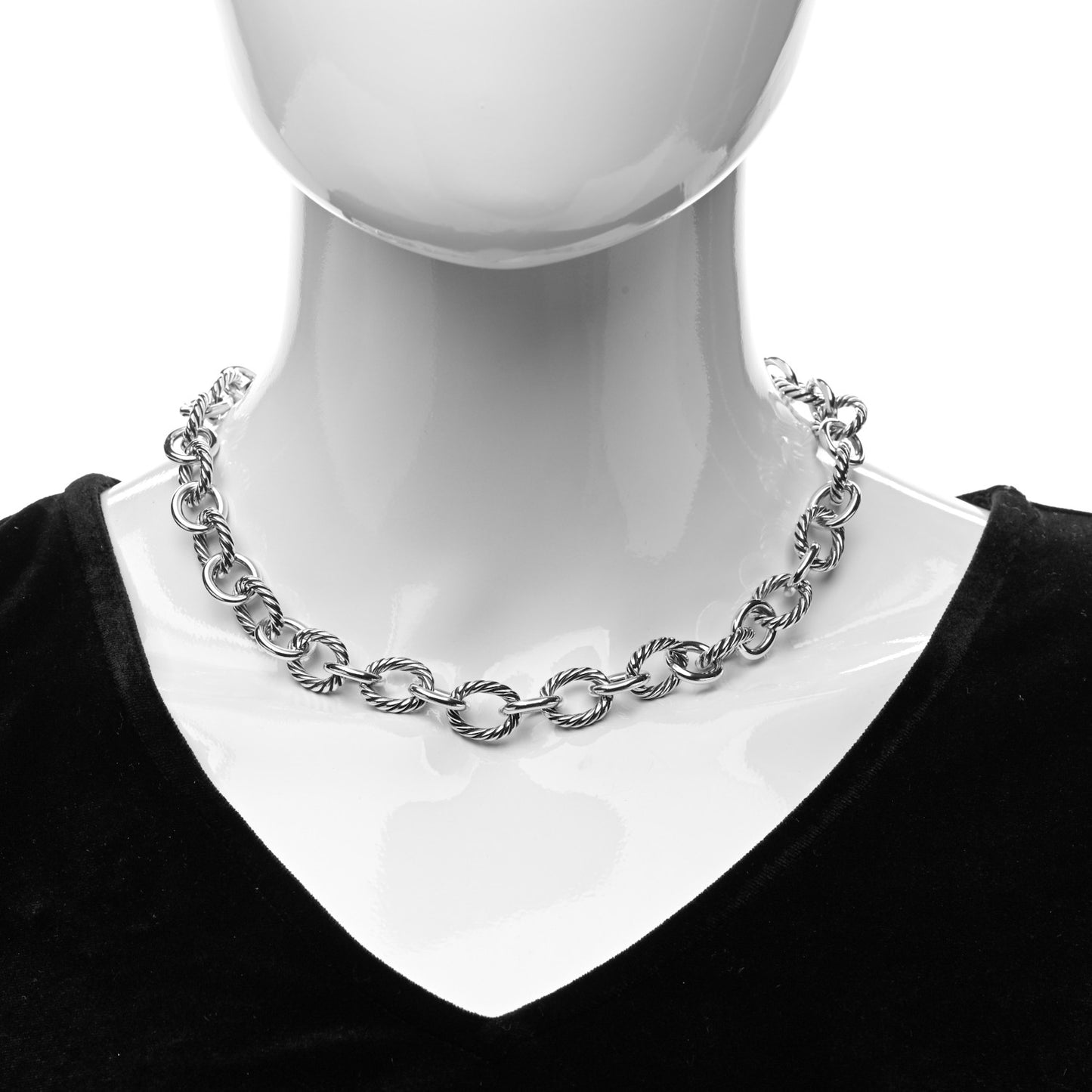 Sterling Silver 12mm Oval Link Necklace