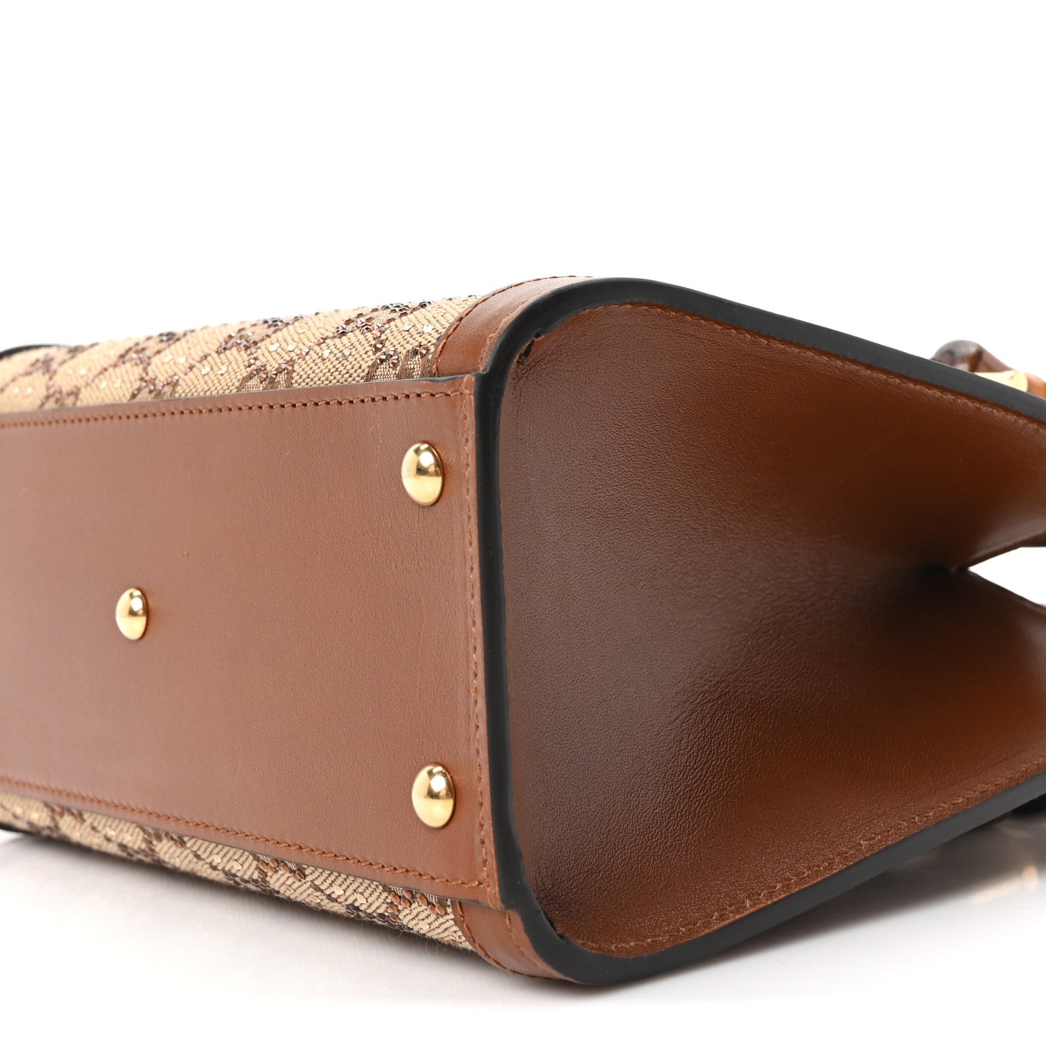 Gucci New Canvas Charisma Calfskin Crystal GG Monogram Mini Diana