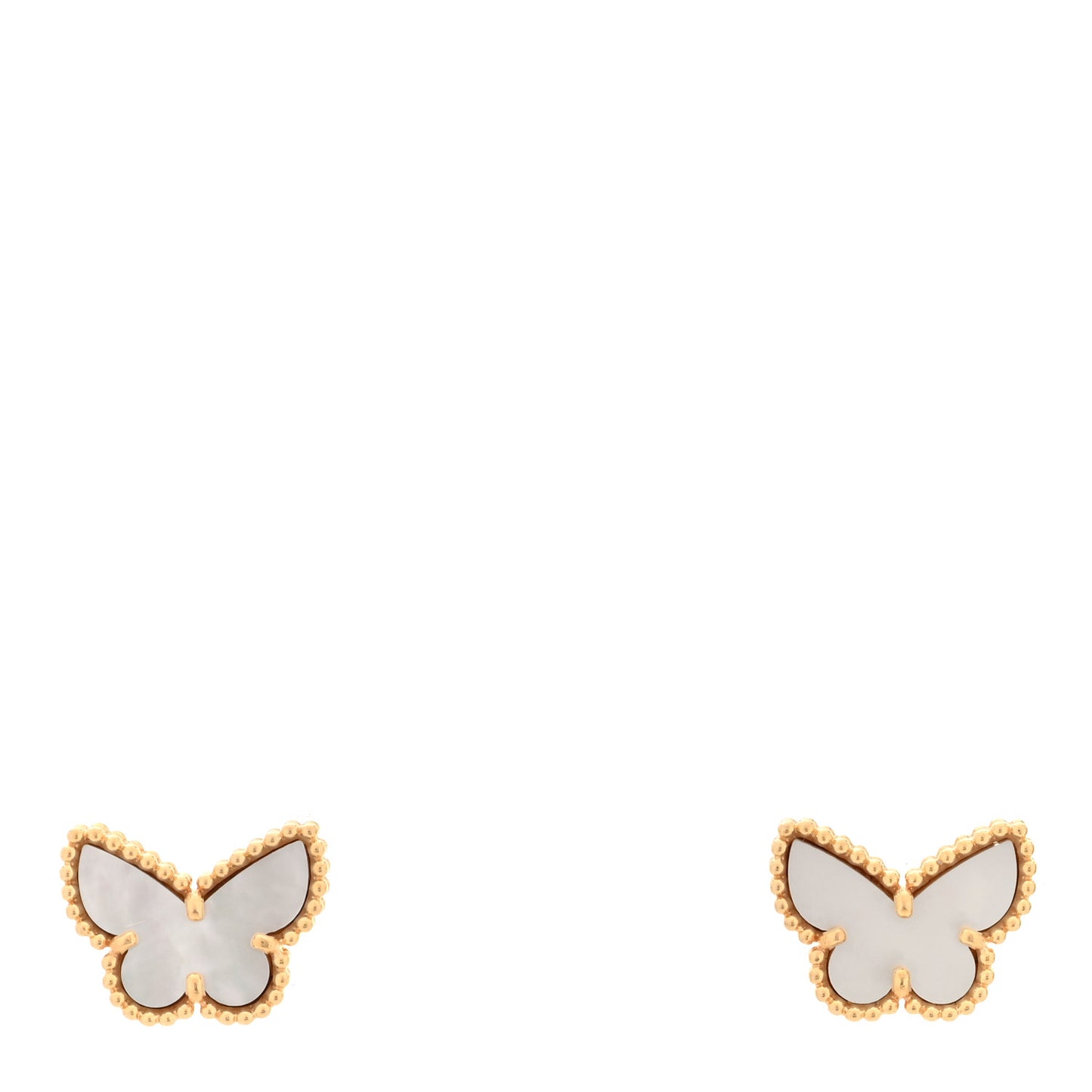 18K Yellow Gold Mother of Pearl Sweet Alhambra Butterfly Earrings
