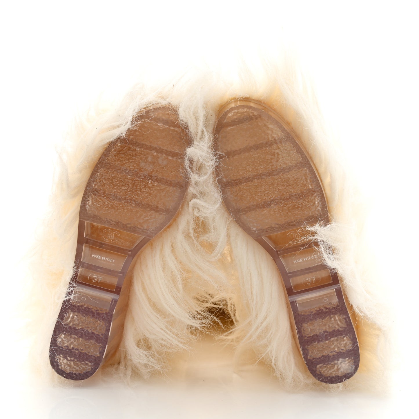 Fantasy Fur Icicle Heel Mukluks Boots 37 Ecru