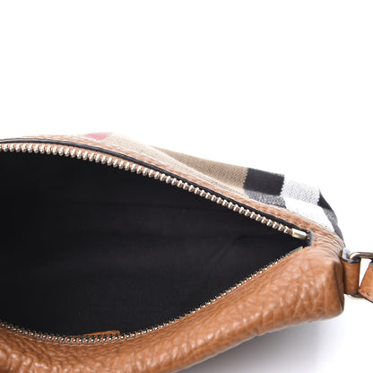 Burberry Mega Check Small Farley Crossbody Clutch Bag Saddle Brown 4 of 9
