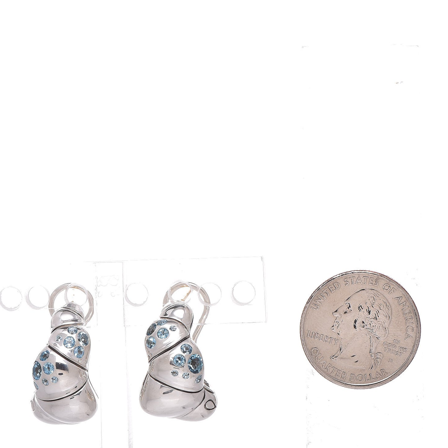 Sterling Silver Blue Topaz Budda Belly Earrings