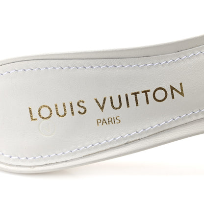 Louis Vuitton Lambskin Embossed Monogram By The Pool Revival High Heel Mules 41 White Blue Purple 8 of 9