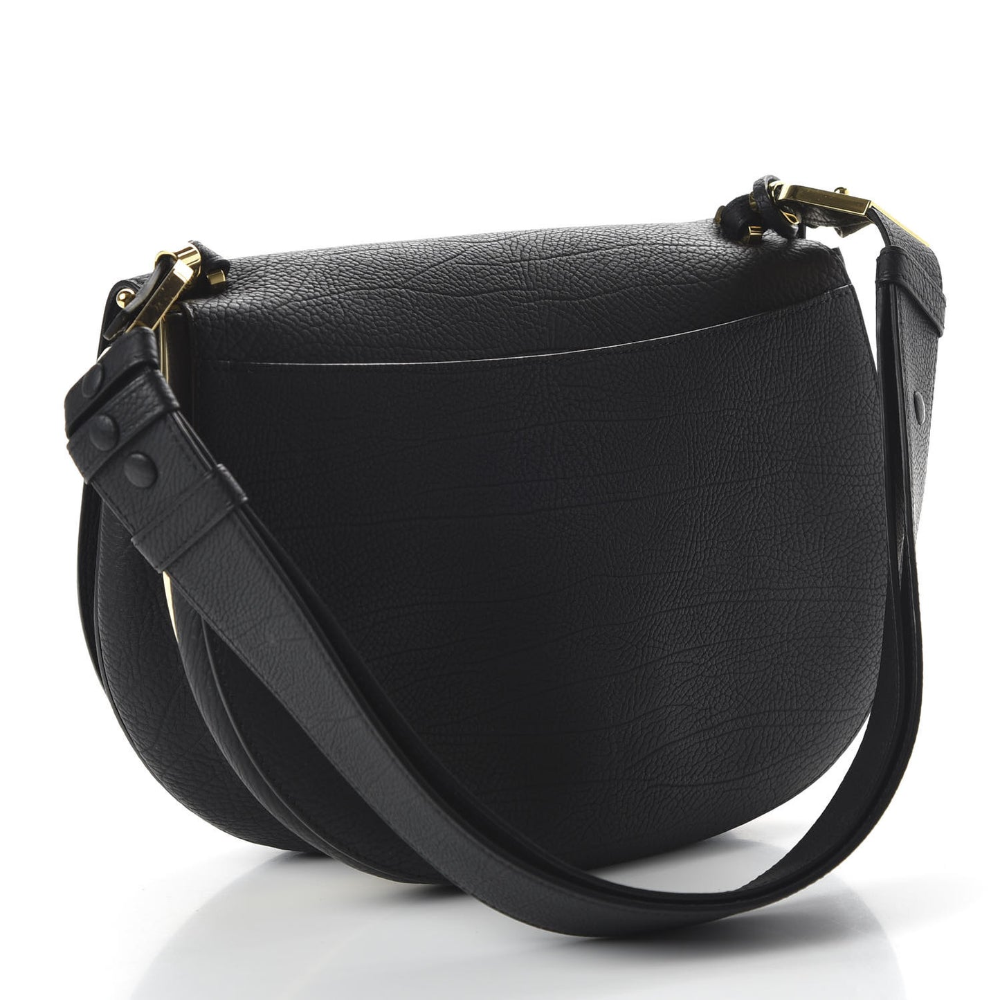 Crispy Calfskin Le Mutin MM Saddle Bag Black