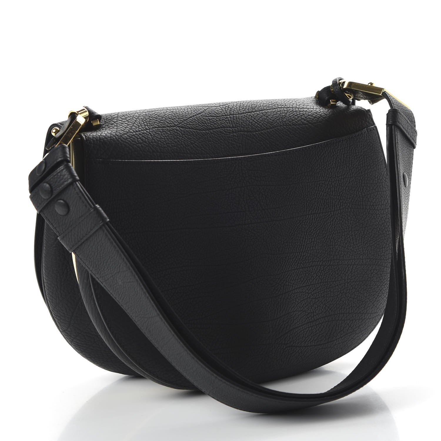 Delvaux Crispy Calfskin Le Mutin MM Saddle Bag Black 3 of 11