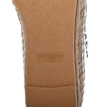 Saint Laurent Canvas Nappa Elba Light Logo Embroidered Espadrilles 37.5 Ecru 9 of 11