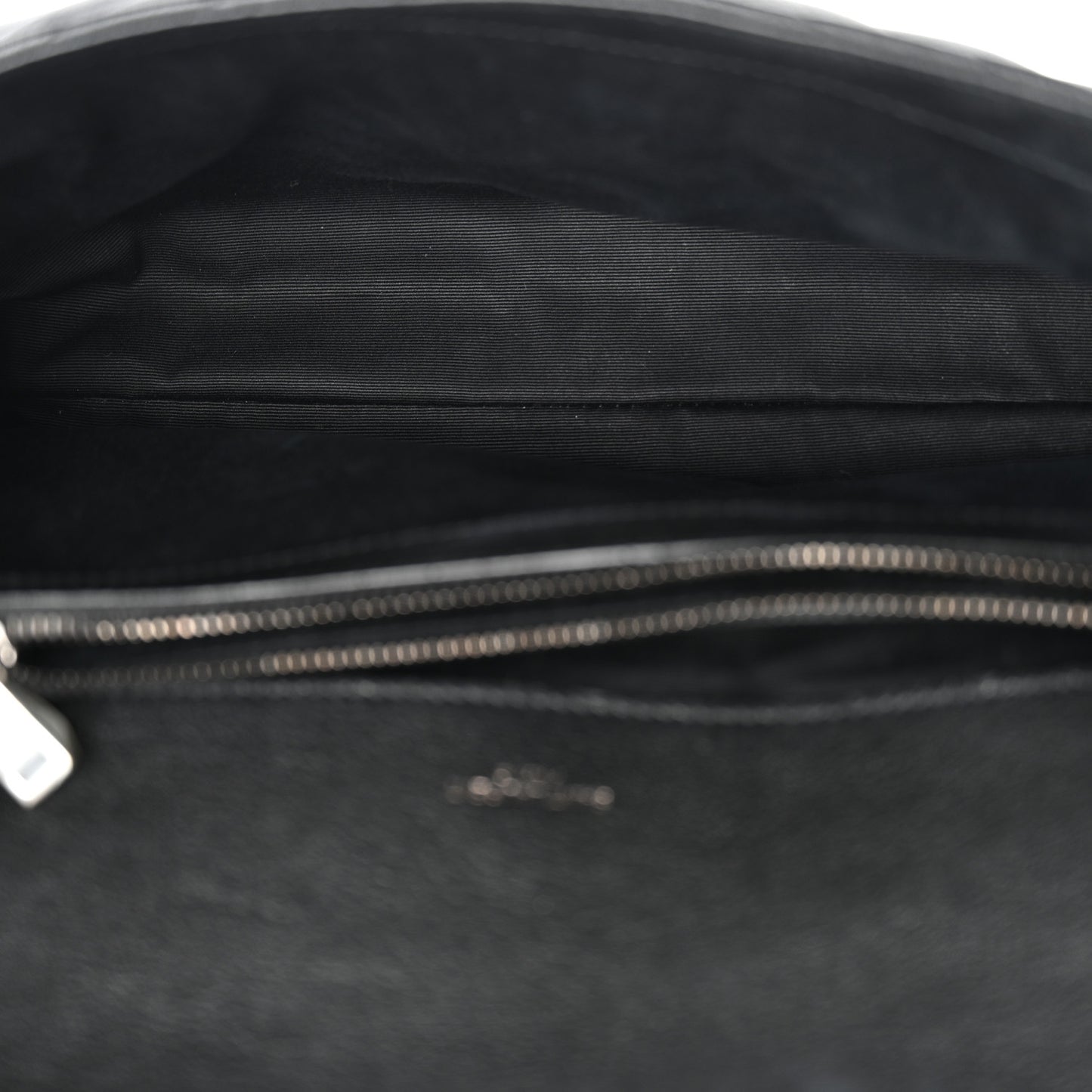 Sheepskin Matelasse Chevron Monogram Large College Satchel Black