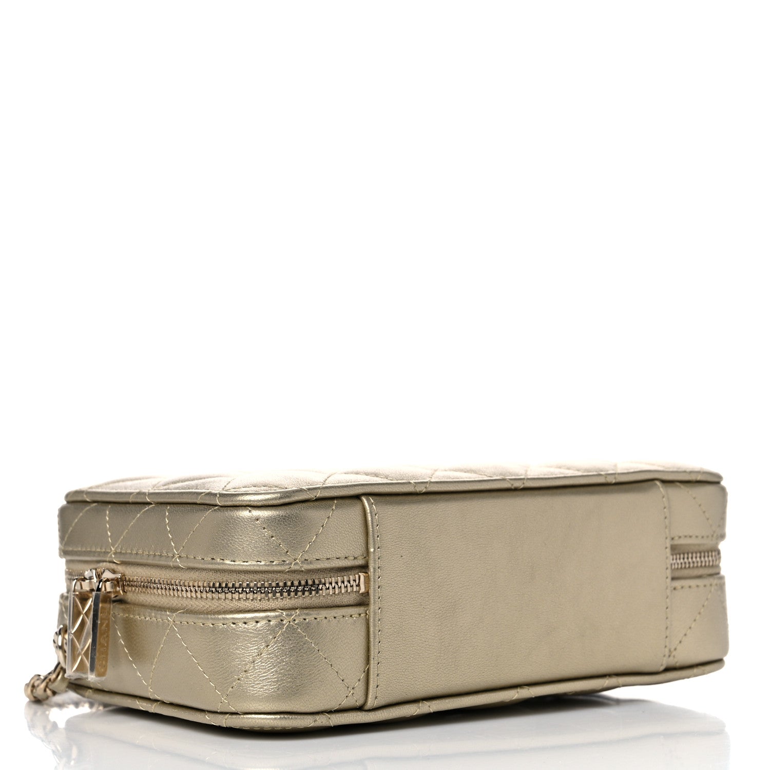Chanel Metallic Lambskin Quilted Top Handle Vanity Case Gold 5 of 10