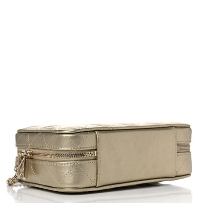 Chanel Metallic Lambskin Quilted Top Handle Vanity Case Gold 5 of 10