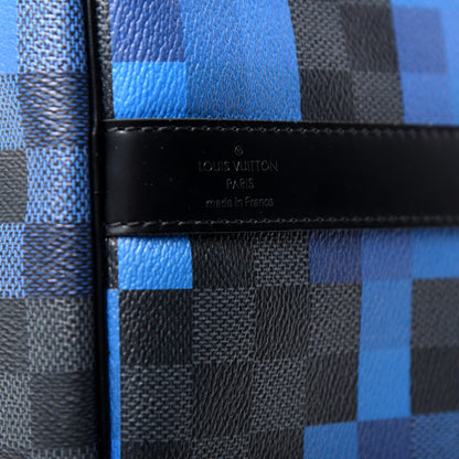 Louis Vuitton Damier Graphite Pixel Keepall Bandouliere 50 Blue 7 of 8