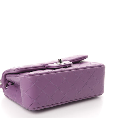 Chanel Lambskin Quilted Mini Rectangular Flap Purple 4 of 11