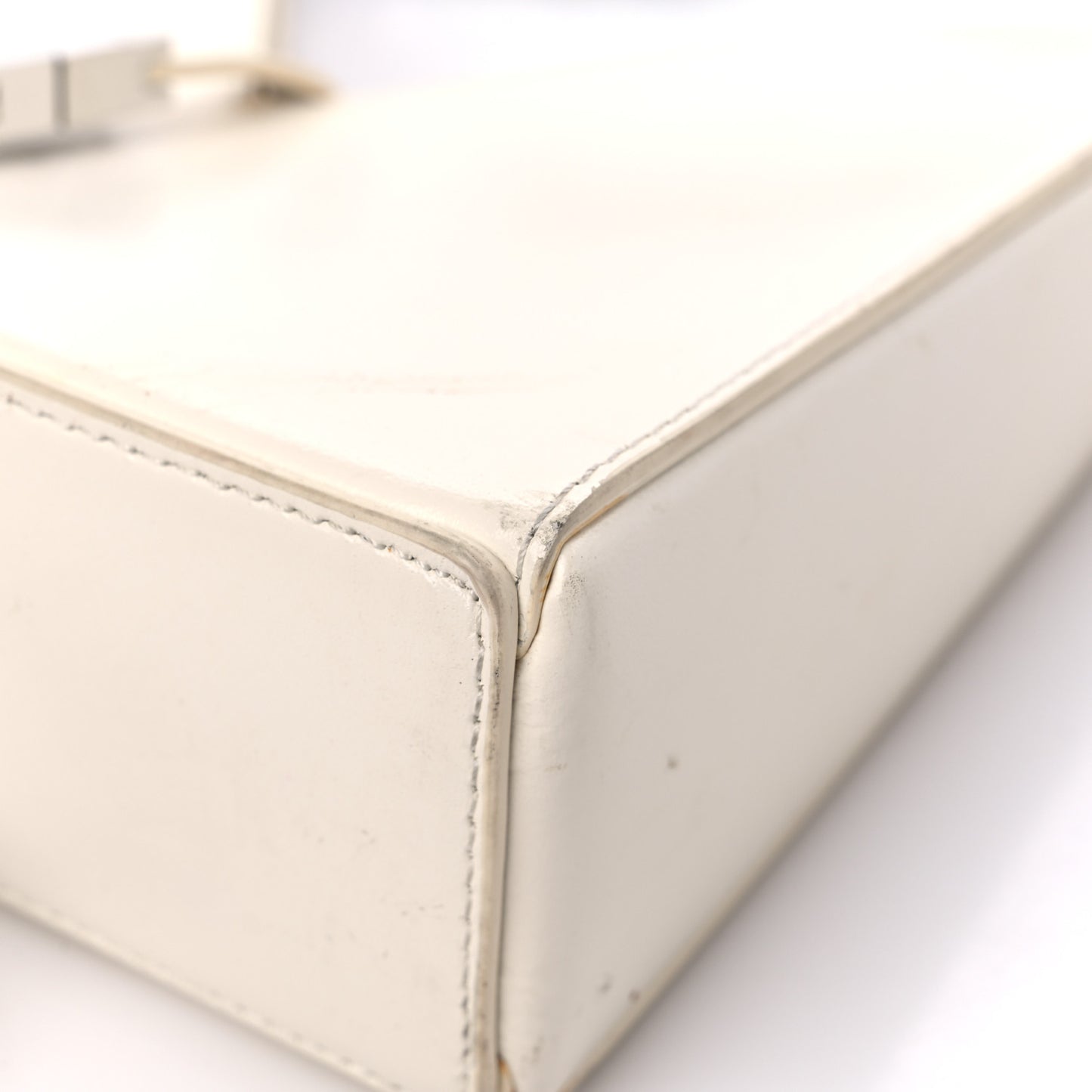 Box Calfskin Mini Cut Out Shoulder Bag Ivory