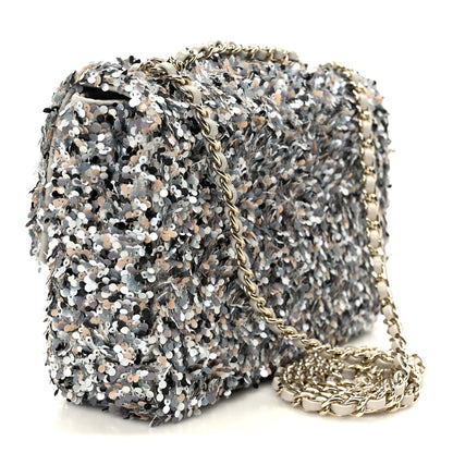 Chanel Sequin Mini Flap Gray Black White Pearly White 3 of 11
