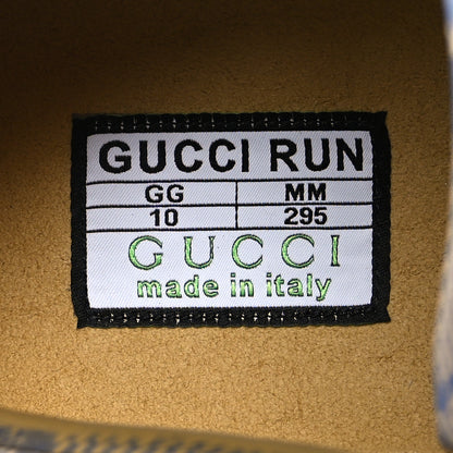 Gucci Ultralight Plume Calfskin Monogram Printed Mens Gucci Run Sneakers 10 Beige Blue 8 of 9