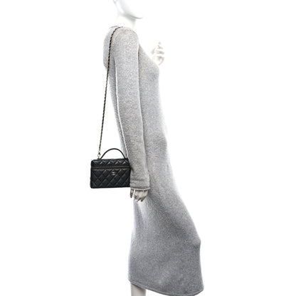 Chanel Caviar Quilted Top Handle Slim Vanity With Chain Black 2 of 10