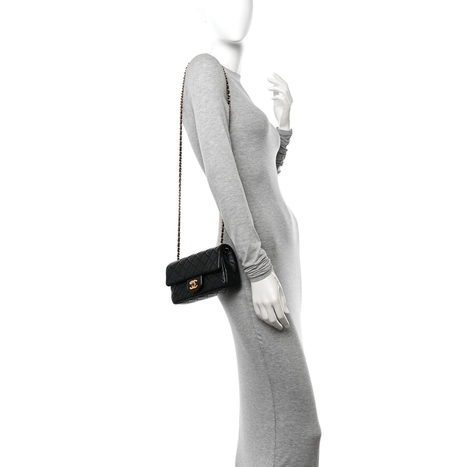 Chanel Lambskin Quilted Mini Rectangular Pearl Crush Flap Black 2 of 14