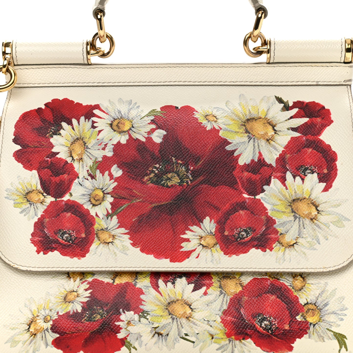 Dauphine St.Giap Papaveri Print Medium Miss Sicily Satchel White Multicolor