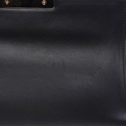 Gucci GG Supreme Monogram Small Padlock Bamboo Shoulder Bag Beige Black Cuir 10 of 12