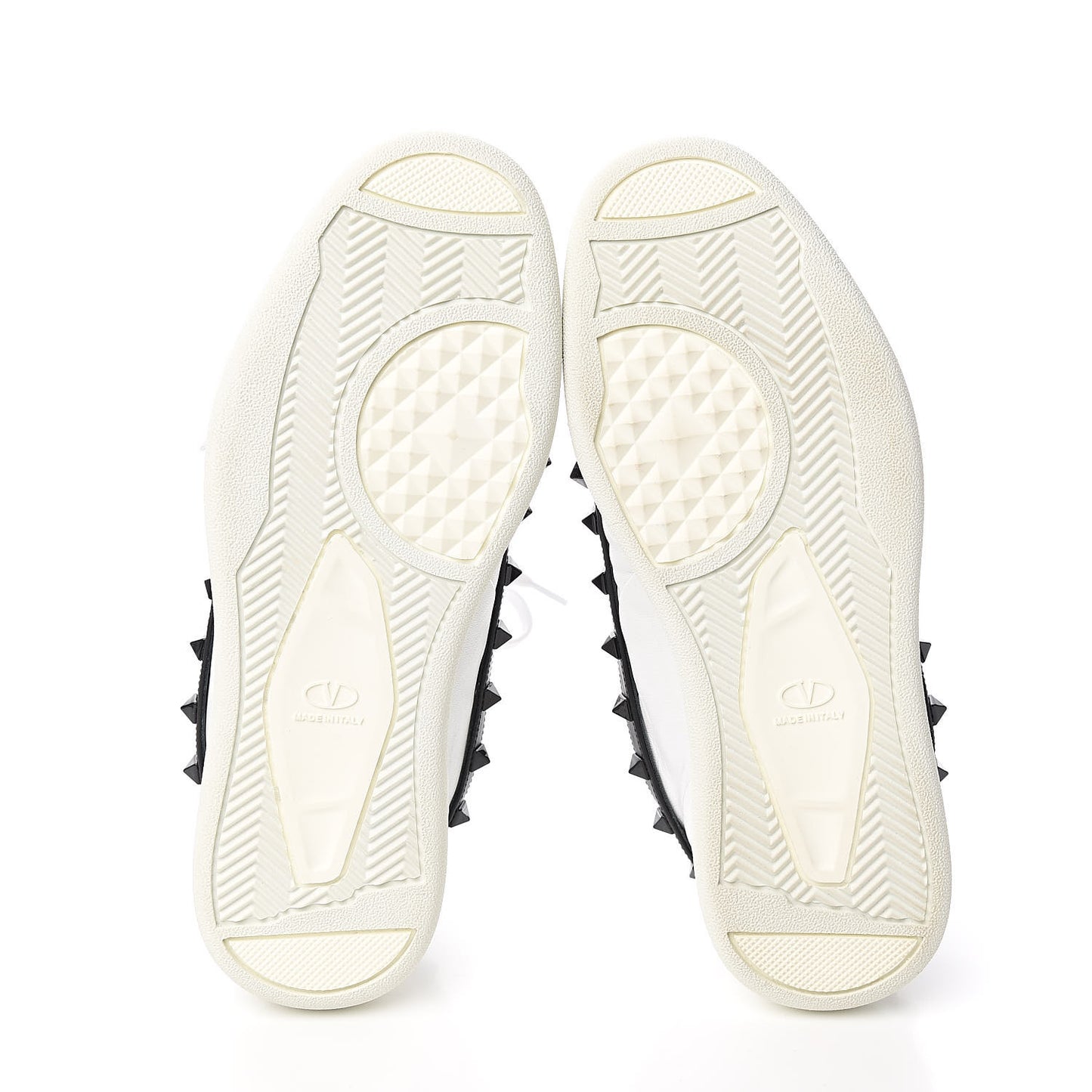 Calfskin Womens Rockstud Armour Sneakers 37 White