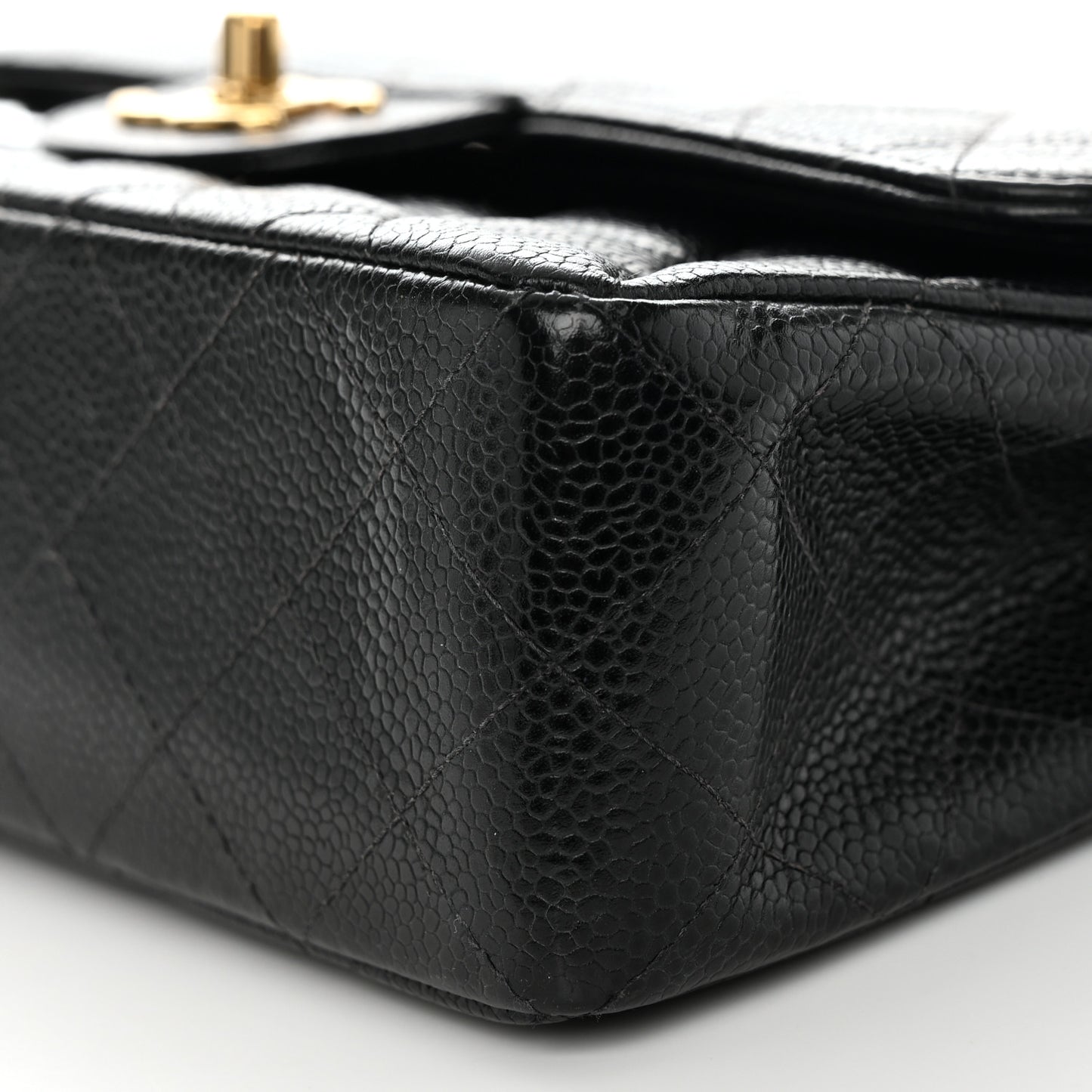 Caviar Quilted Small Double Flap Black