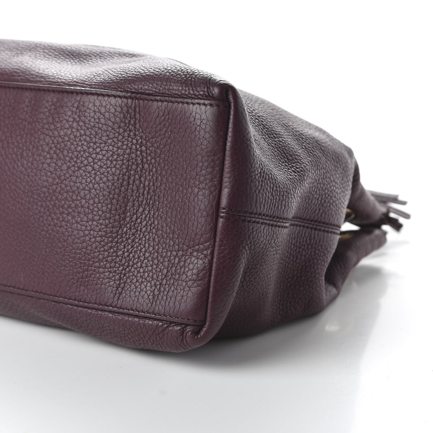 Pebbled Calfskin Medium Soho Chain Shoulder Bag Burgundy