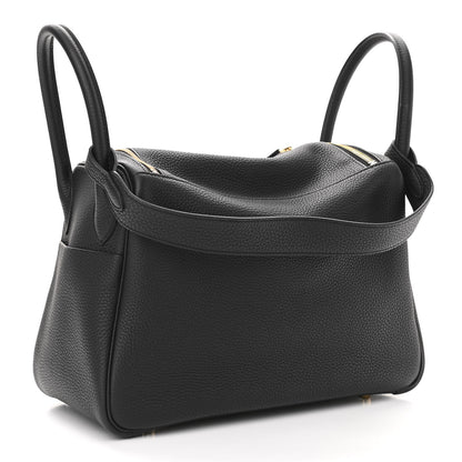 Hermes Taurillon Clemence Lindy 30 Black 3 of 11