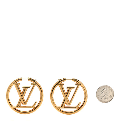 Louis Vuitton Metal Louise Hoop Earrings Gold 2 of 5