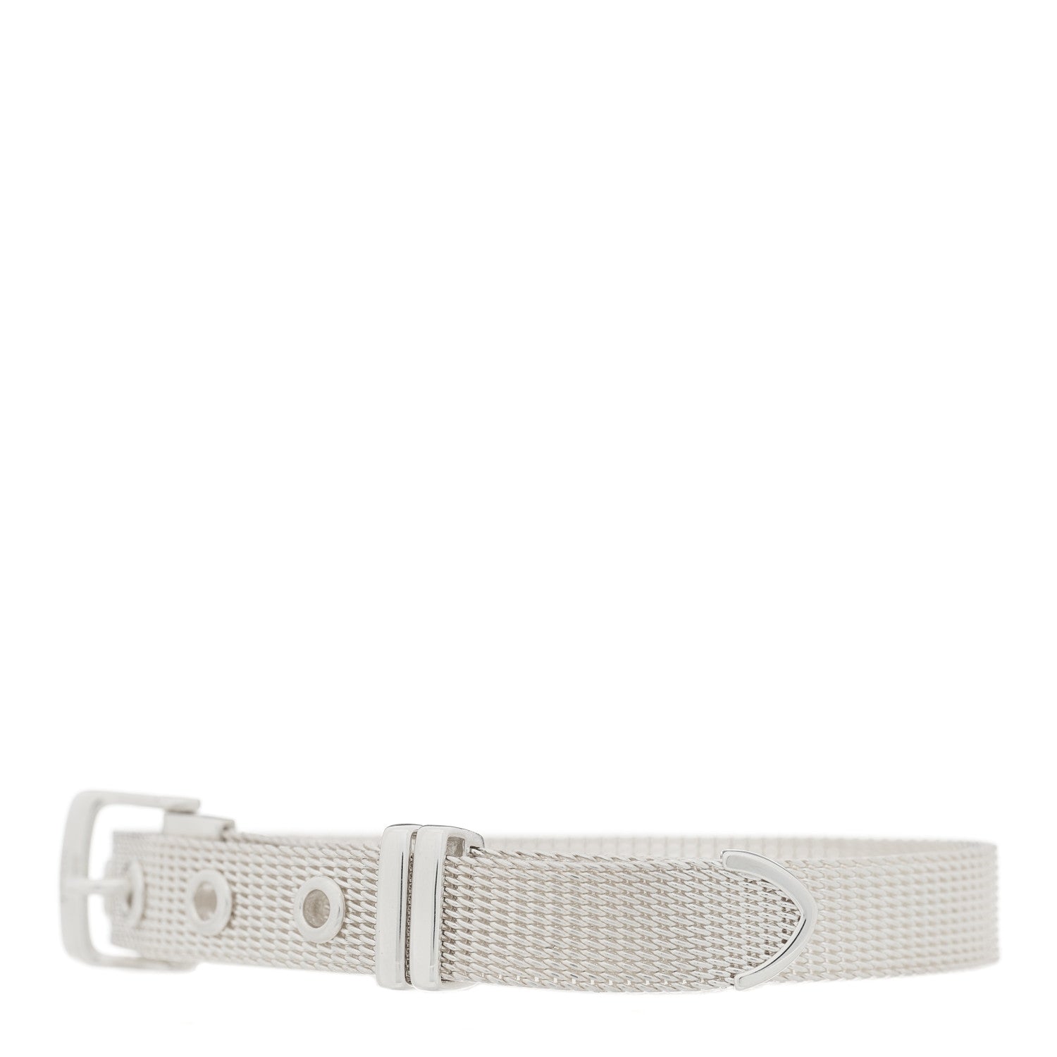 Tiffany Sterling Silver Somerset Double Wrap Buckle Mesh Bracelet 2 of 5