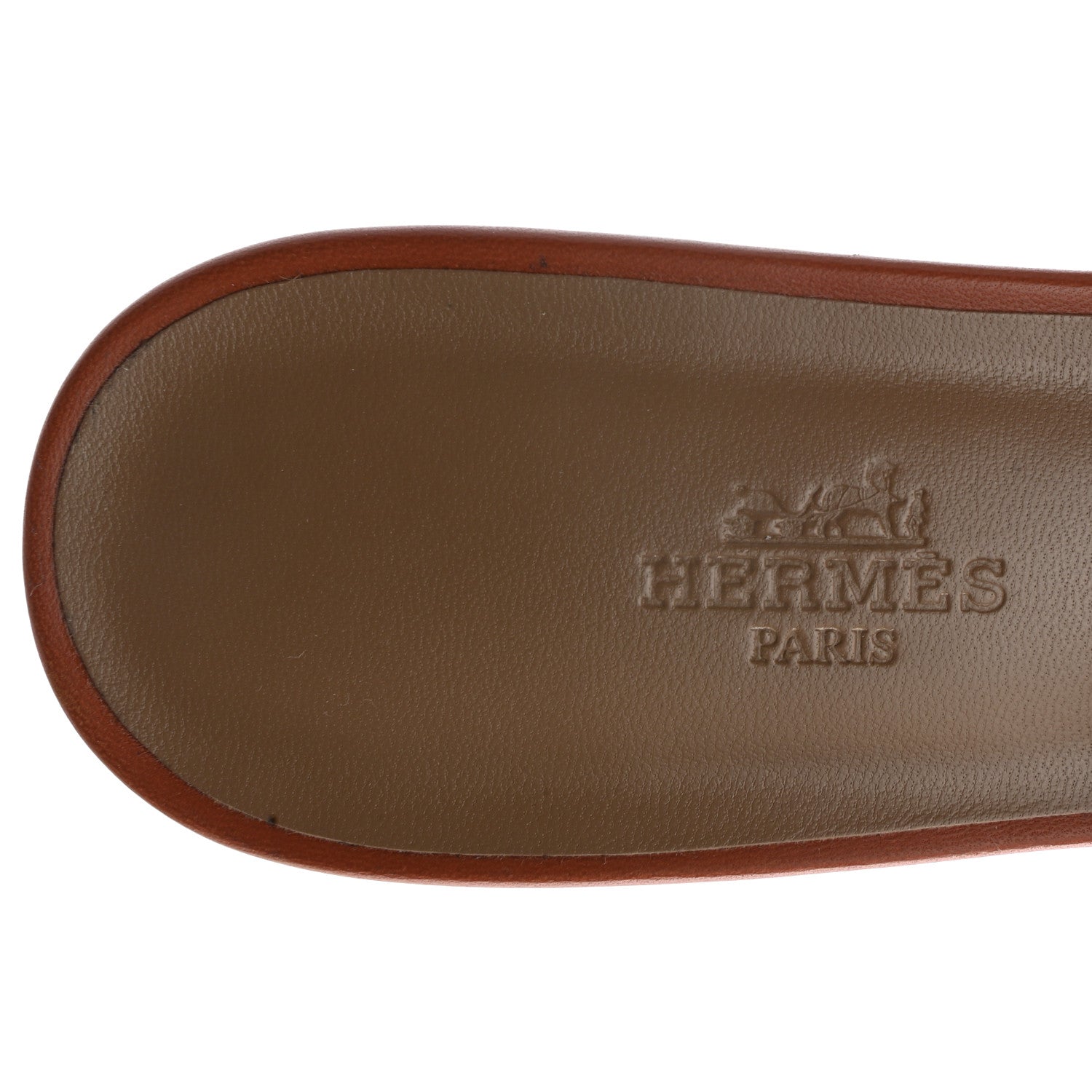 Hermes Nappa Ajaccio Sandals 39 Cognac Gris Argente 7 of 8