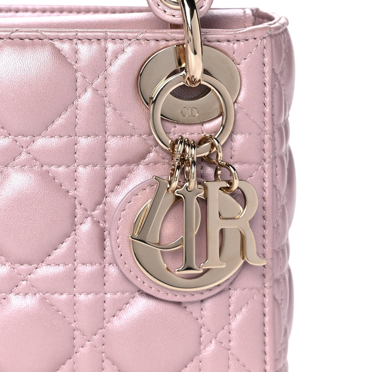 Metallic Lambskin Cannage Mini Lady Dior Lotus