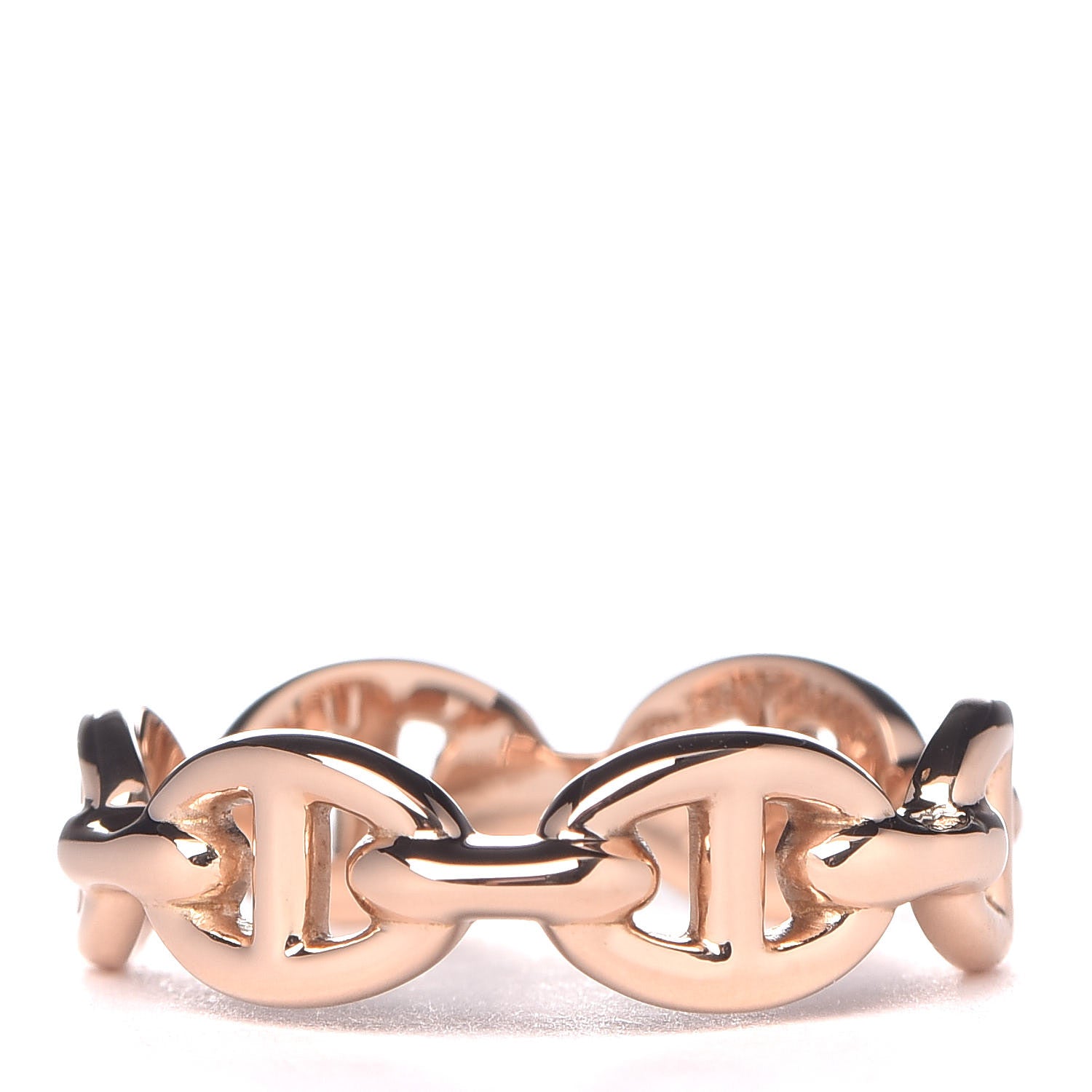 Hermes 18K Rose Gold PM Chaine D'Ancre Enchainee Ring 52 6 1 of 6