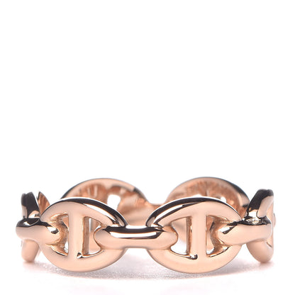Hermes 18K Rose Gold PM Chaine D'Ancre Enchainee Ring 52 6 1 of 6