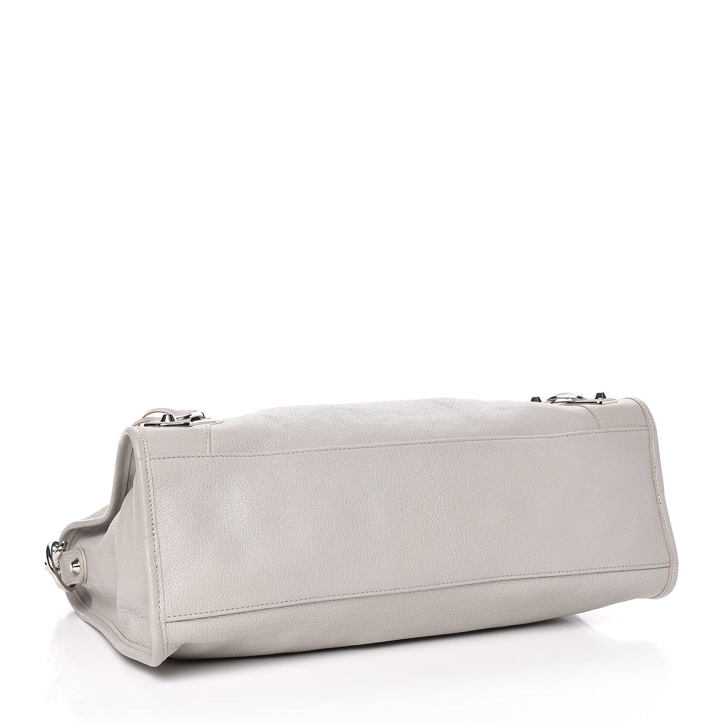 Chevre Silver Metallic Edge Hardware City Gris Glace