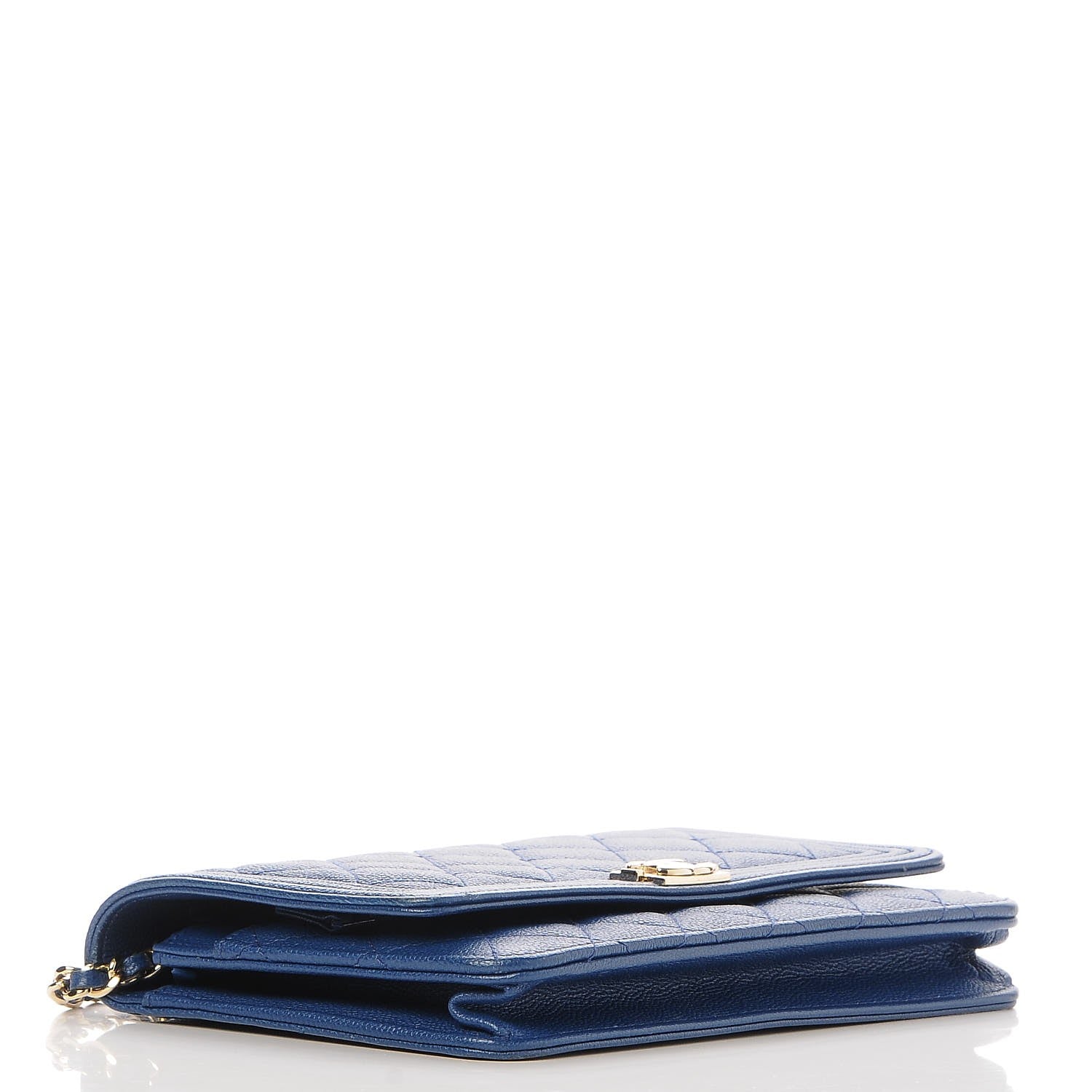 Chanel Caviar Quilted Boy Wallet On Chain WOC Dark Blue 4 of 9