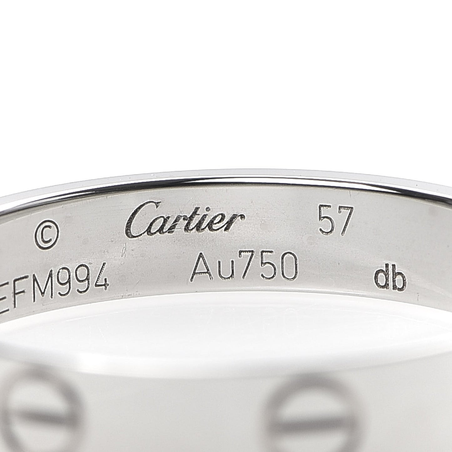 18K White Gold 3.5mm LOVE Wedding Band Ring 57 8