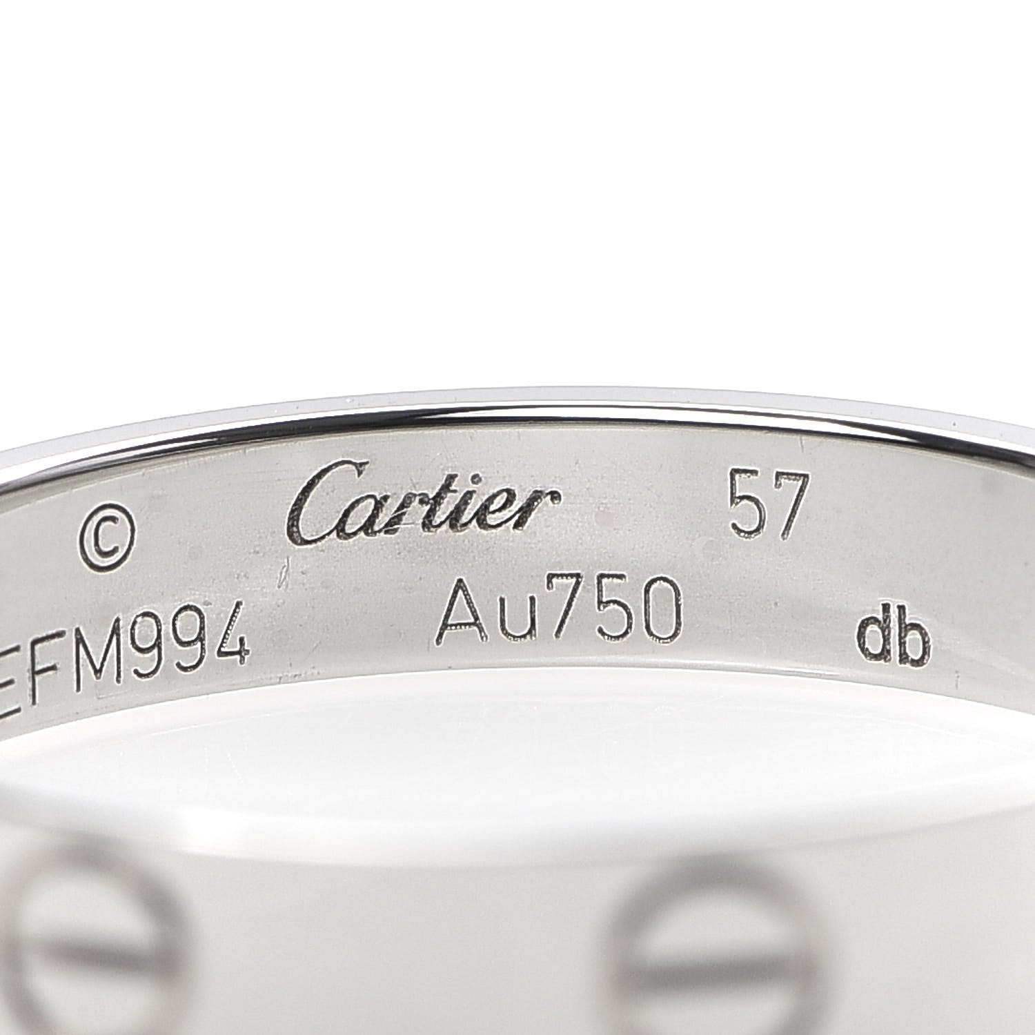 Cartier 18K White Gold 3.5mm LOVE Wedding Band Ring 57 8 4 of 5