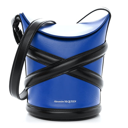 Alexander McQueen Calfskin The Curve Small Shoulder Bag Electric Blue Black 1 of 12