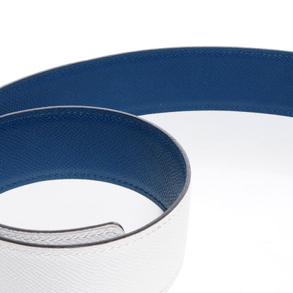 Hermes Epsom Reversible 42mm Belt Reversible 85 Blanc Bleu de Malte 4 of 5