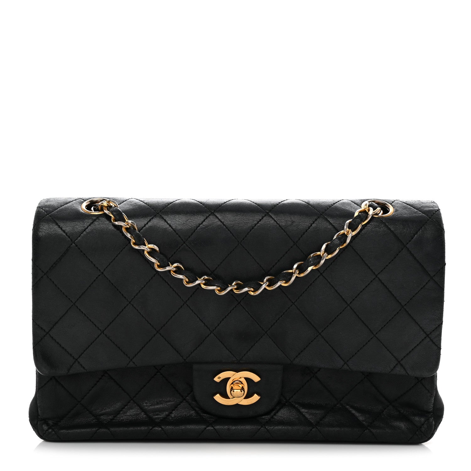 Chanel Lambskin Quilted Medium Double Flap Black 1 of 15